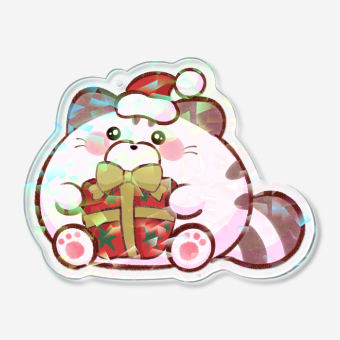 ホログラムアクリルキーホルダー - 70 × 70mm(クリスマス)