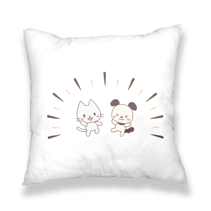 クッションカバー　カラー×白色（ホワイト）