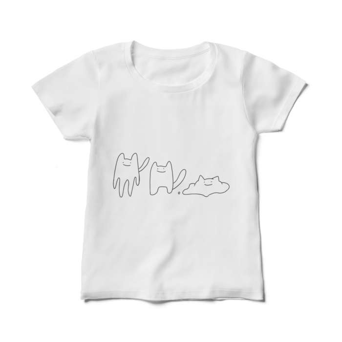 ゆるいねこレディースTシャツ - M - 