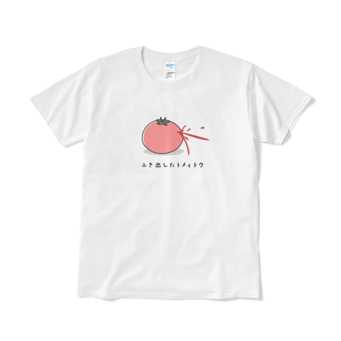 ふき出したトマトのカラーTシャツ（短納期） - L - ホワイト