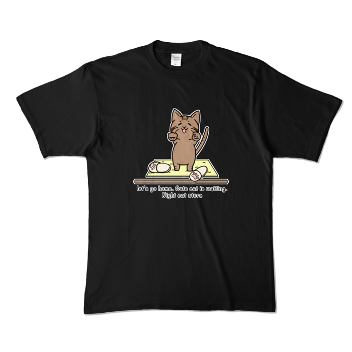 おかえり猫②Tシャツ - XL - ブラック