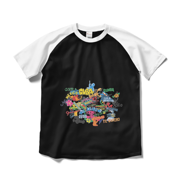 ラグランTシャツ - M - ブラック×ホワイト