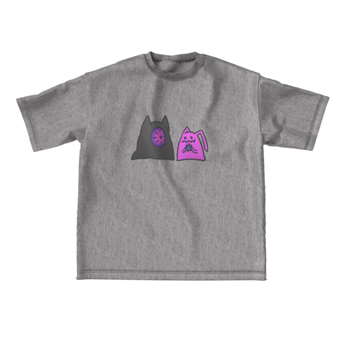 ビッグシルエットTシャツ - L - 正面(グレー)