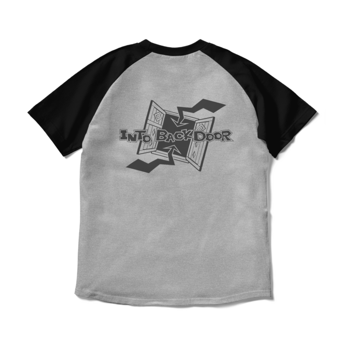 ラグランTシャツ - M - 杢グレー×ブラック