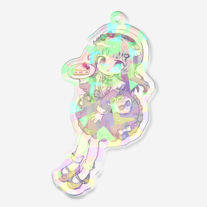 ホログラムアクリルキーホルダー - 70 × 70mm