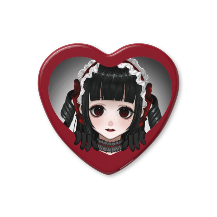 ハート缶バッジあうる