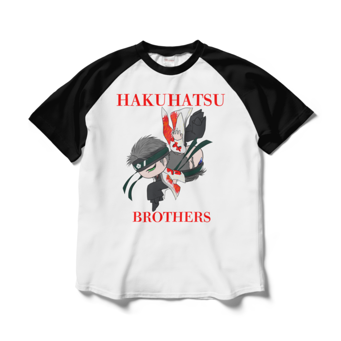 ラグランTシャツ - L - ホワイト×ブラック
