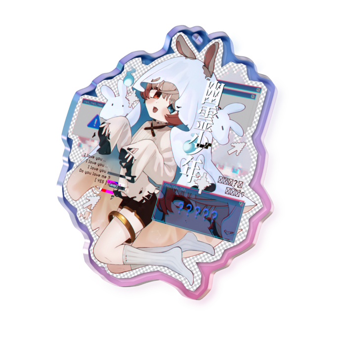 オーロラアクリルキーホルダー - 70 × 70mm