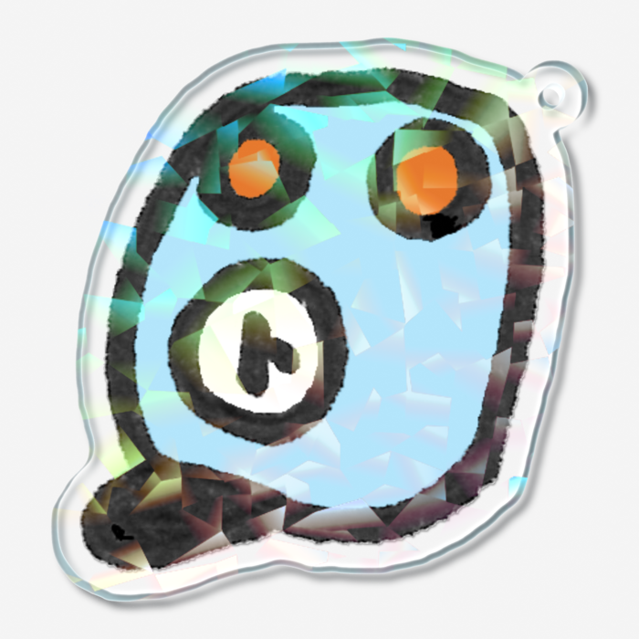 ホログラムアクリルキーホルダー - 50 × 50mm(水色)