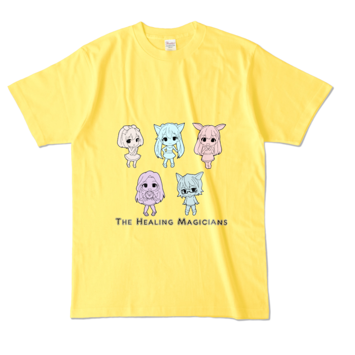 カラーTシャツ - L - イエロー/モノトーン柄
