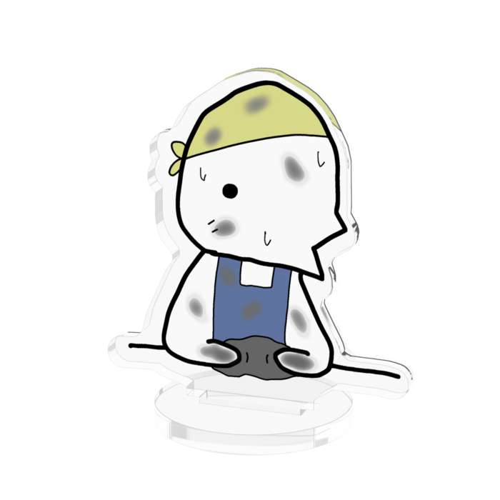 粘土をこねる - 50x50mm