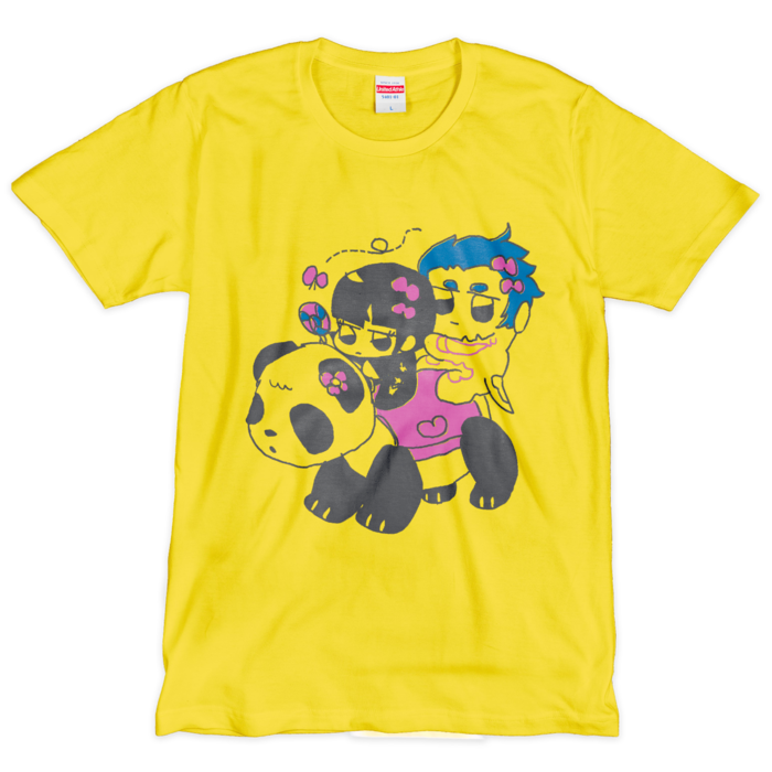 Tシャツ（シルクスクリーン印刷） - L - 黄