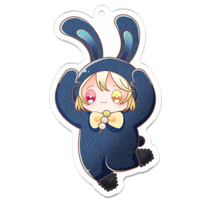 星丘ラミーうさぎ着ぐるみSDアクリルキーホルダー（コーティング） - W70 × H70mm 以内(3)