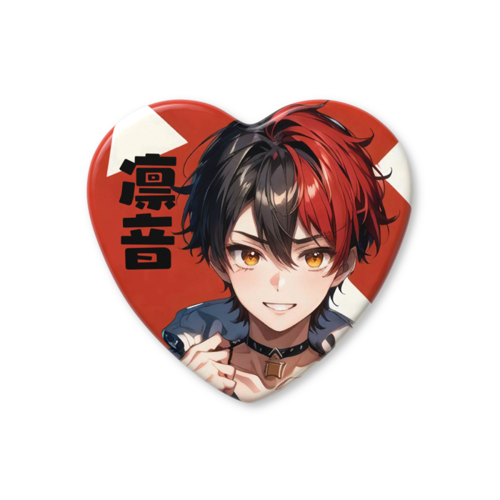 ハート缶バッジ - 52.5 × 57mm