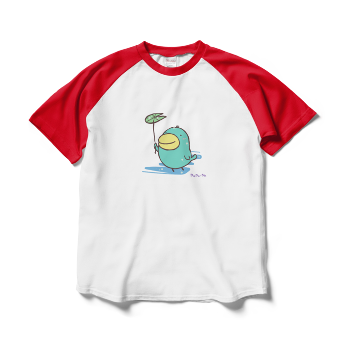 ラグランTシャツ - L - ホワイト×レッド