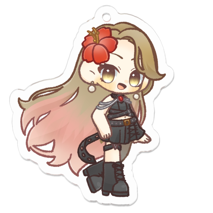 【りえぺこ新衣装】みにぺこアクリルキーホルダー【みにぺこBlackLether】「ロングヘア×スカート」