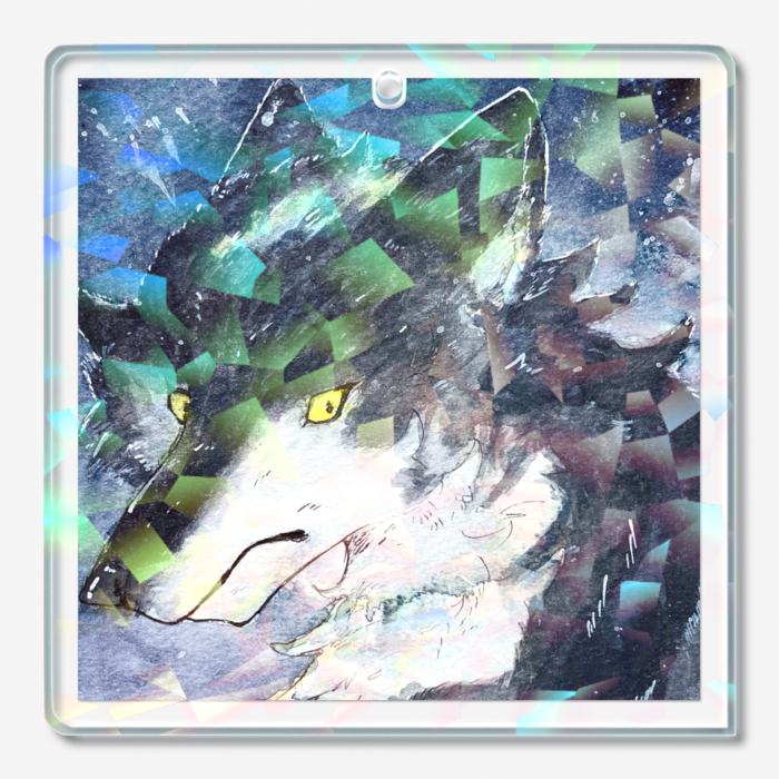 ホログラムアクリルキーホルダー - 50 × 50mm
