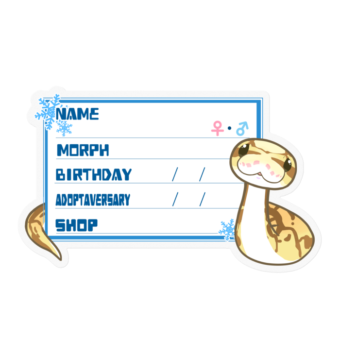 【🐍お名前ステッカー】ボールパイソン(クイーンビーミニ) ‐雪(英語)