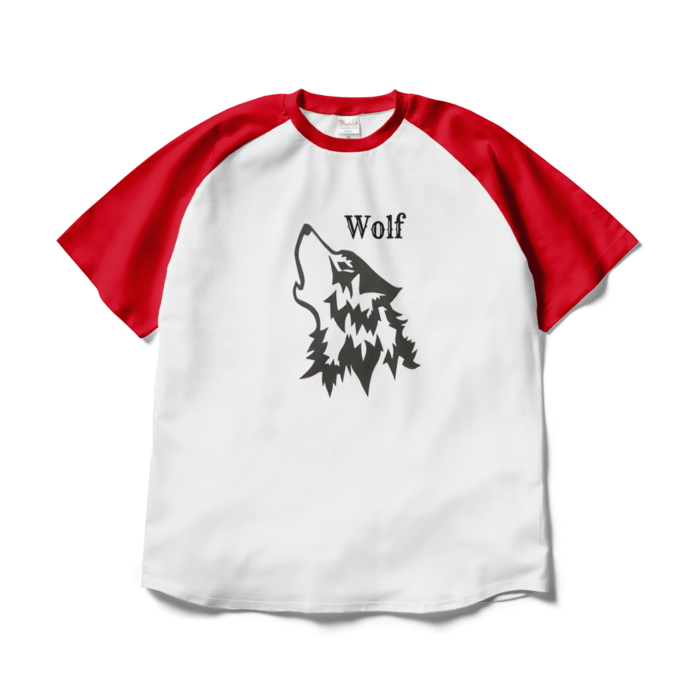 ラグランTシャツ - XL - ホワイト×レッド