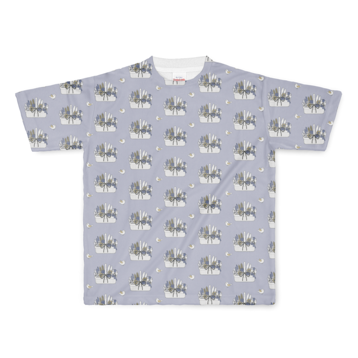 フルグラフィックTシャツB　くすみブルー　L