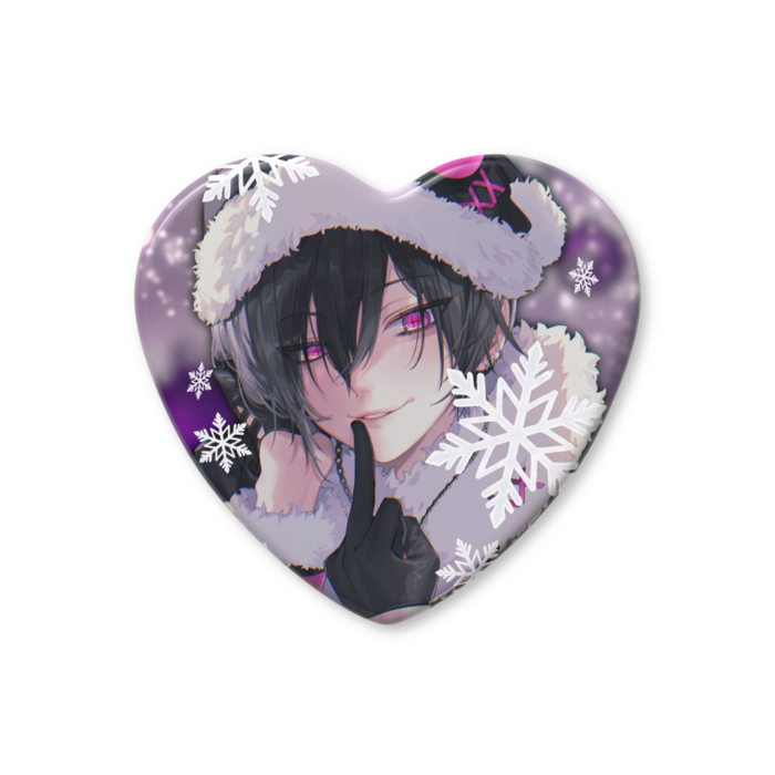 ハート缶バッジ - 57 × 52.5mm