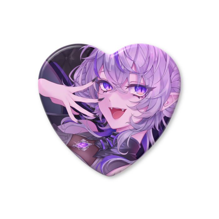 ハート缶バッジ - 52.5 × 57mm