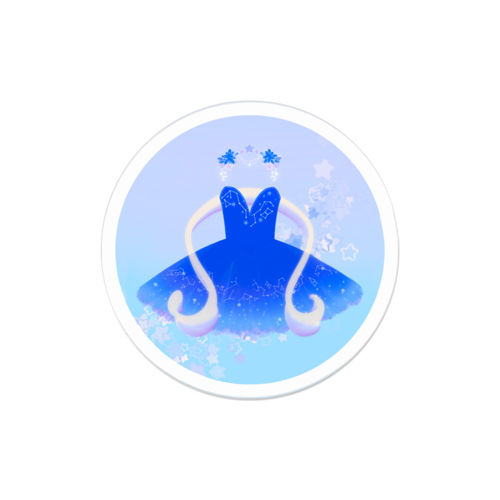 Blueアクリルバッジ - 50 x 50 (mm)