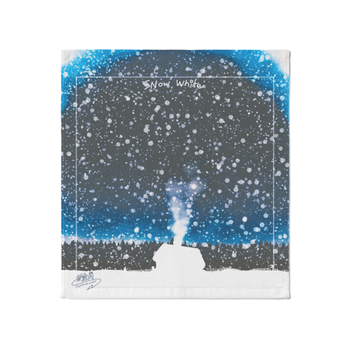 雪降る夜タオル - 大青