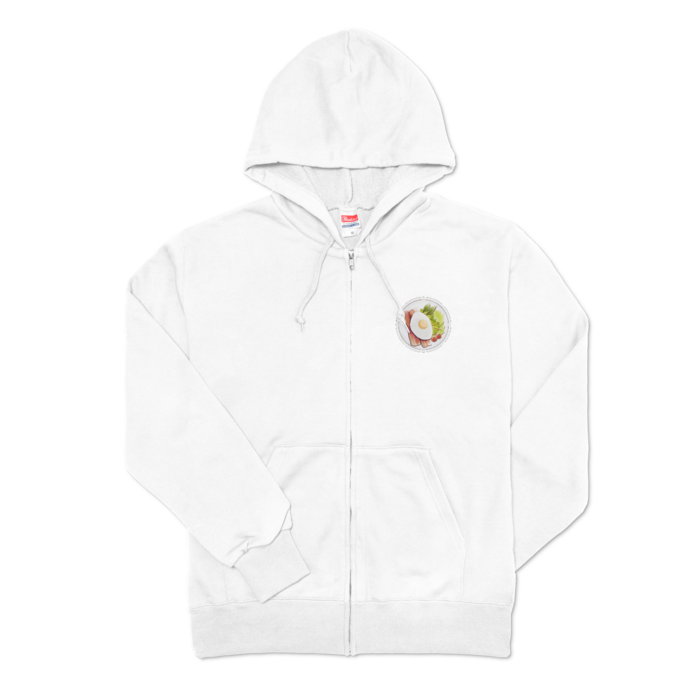 ジップパーカー 白色 M
