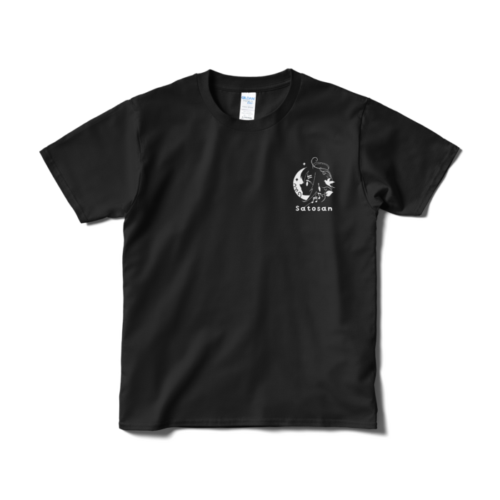 Tシャツ白ロゴ - S - ブラック