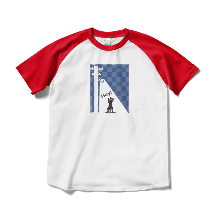 ラグランTシャツ - M - ホワイト×レッド