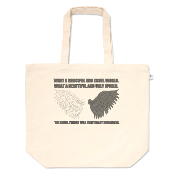 モノクロ版トートバッグ - L - プリント面積中