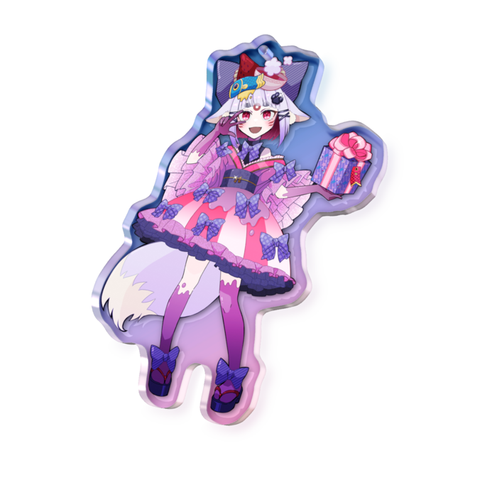 オーロラアクリルキーホルダー - 70 × 70mm