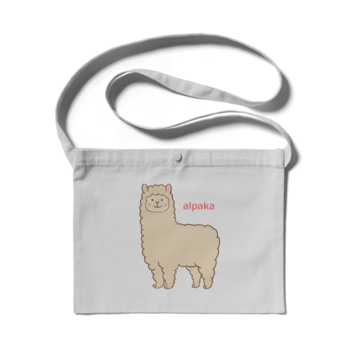 アルパカのサコッシュ・ライトグレー - 300 x 230 (mm)