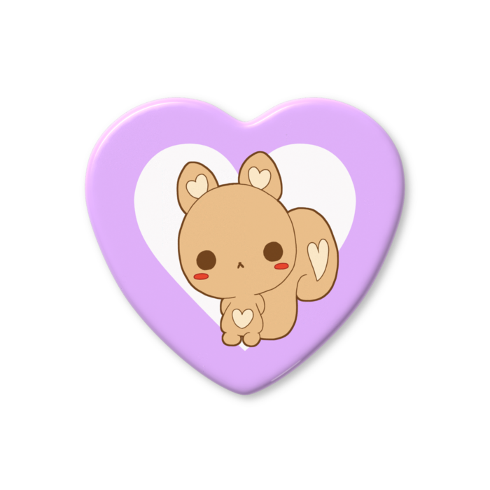 ハート缶バッジ - 57 × 52.5mm