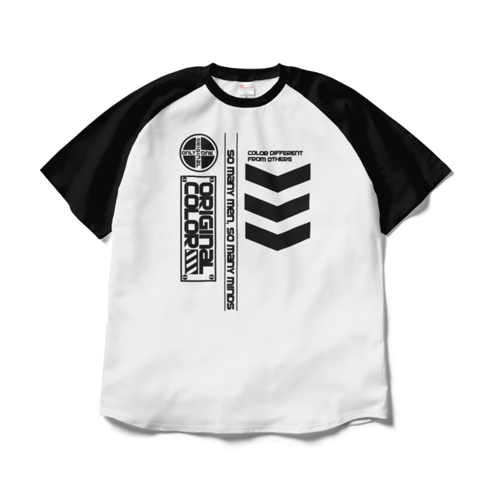 ラグランTシャツ - XL - ホワイト×ブラック