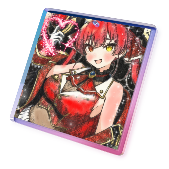 オーロラアクリルキーホルダー - 50 × 50mm