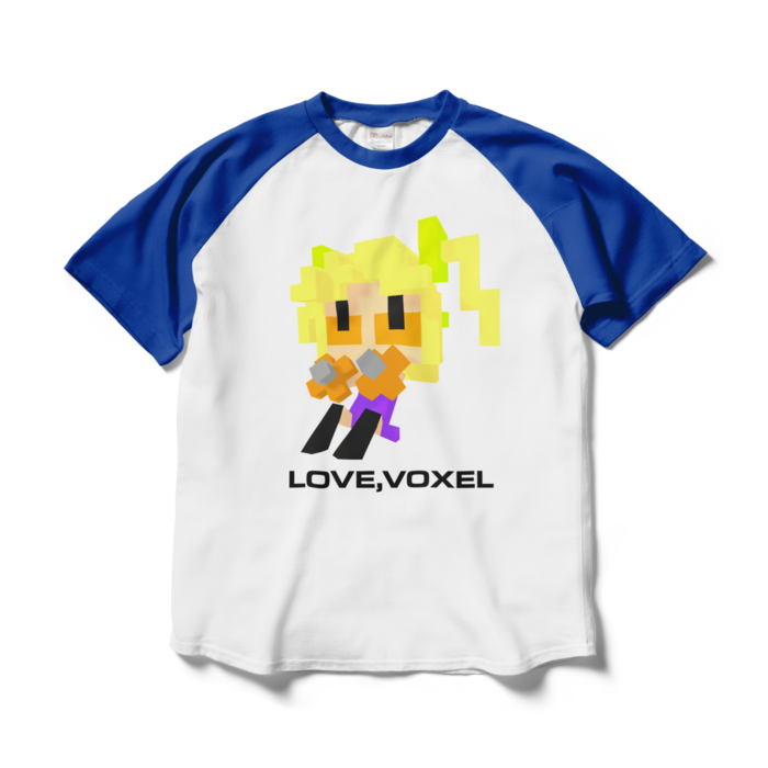 ラグランTシャツ - L - ホワイト×ロイヤルブルー