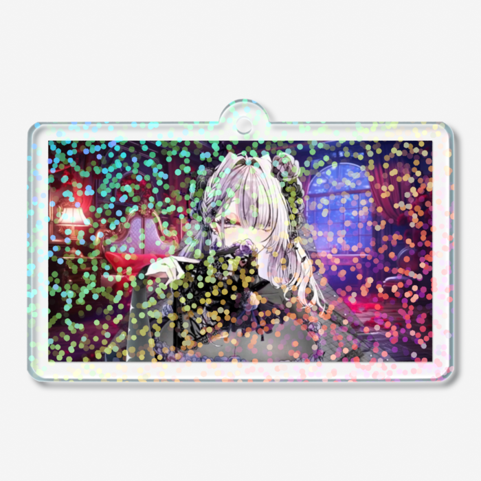 【オリジナルモデル】微粒子ホログラムアクリルキーホルダー - 50 × 50mm
