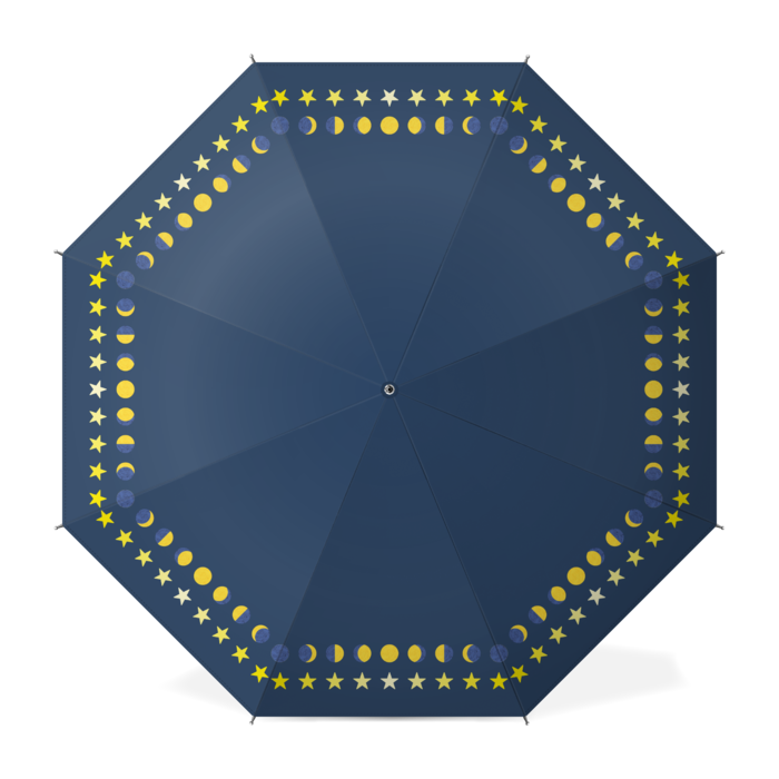 満ち欠け月と星の傘・C