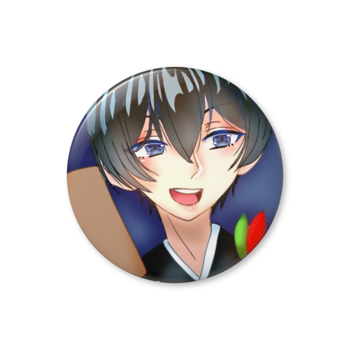 羽子板持ってる少年　缶バッジ（バリュー） - 44mm