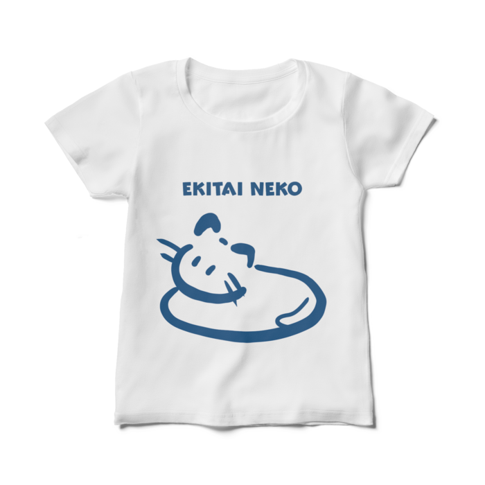 白レディースTシャツ - M - ブルー
