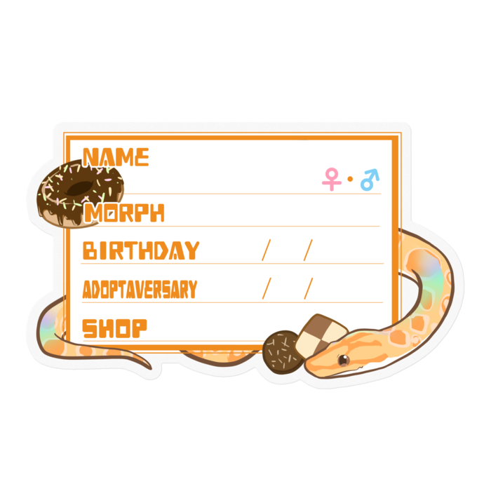 【🐍お名前ステッカー】ブラニジ(アルビノ) ‐お菓子(英語)