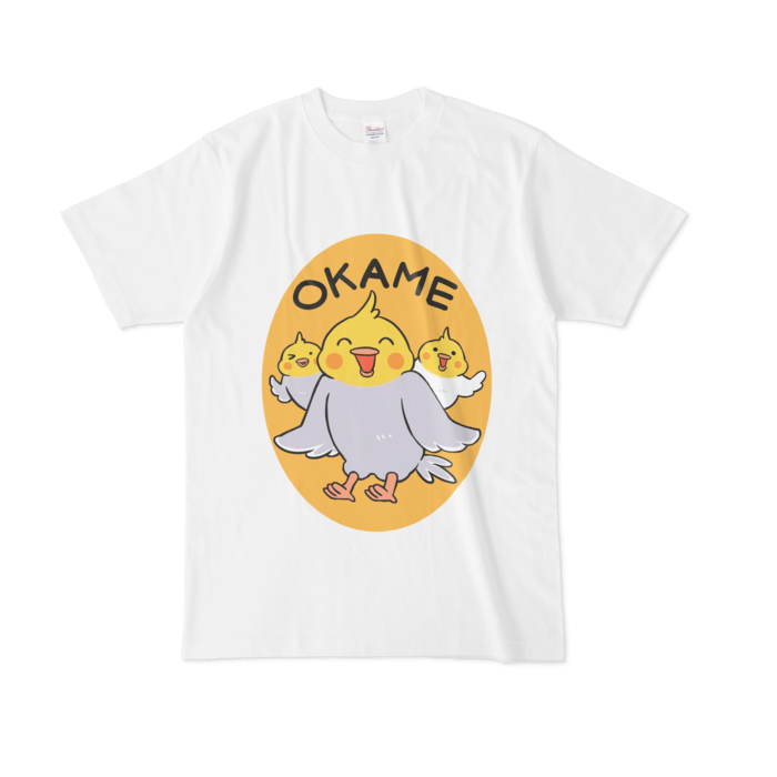 オカメインコのTシャツ - L - 白