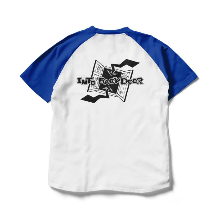 ラグランTシャツ - L - ホワイト×ロイヤルブルー