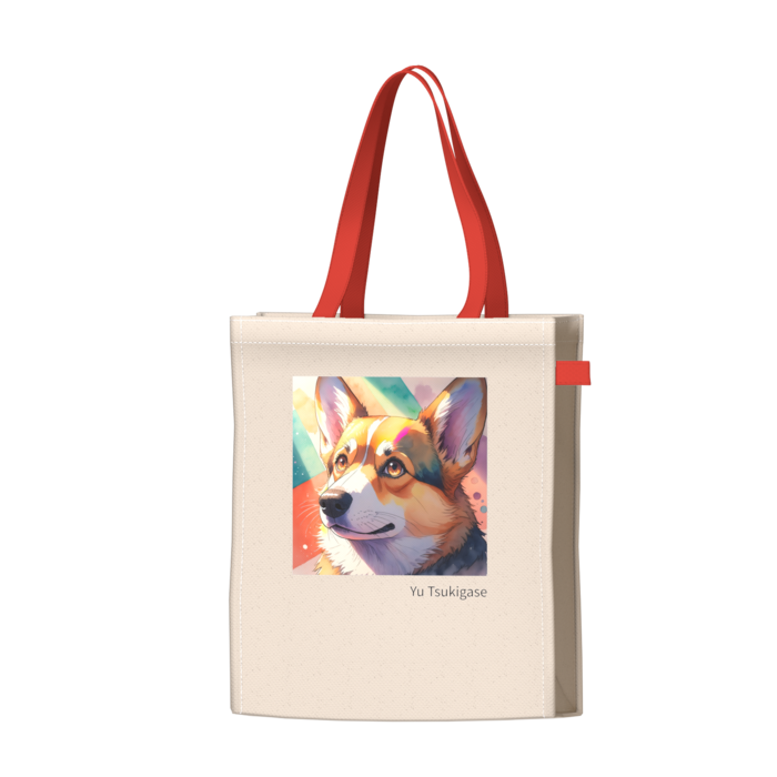 ツートンカラーバッグ - レッド - W34 × H41 × D14cm