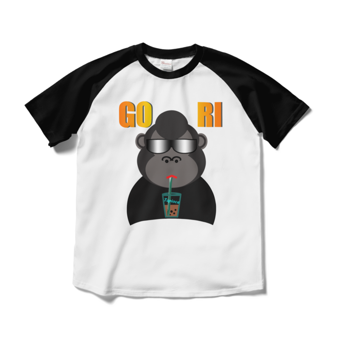 ラグランTシャツ - M - ホワイト×ブラック