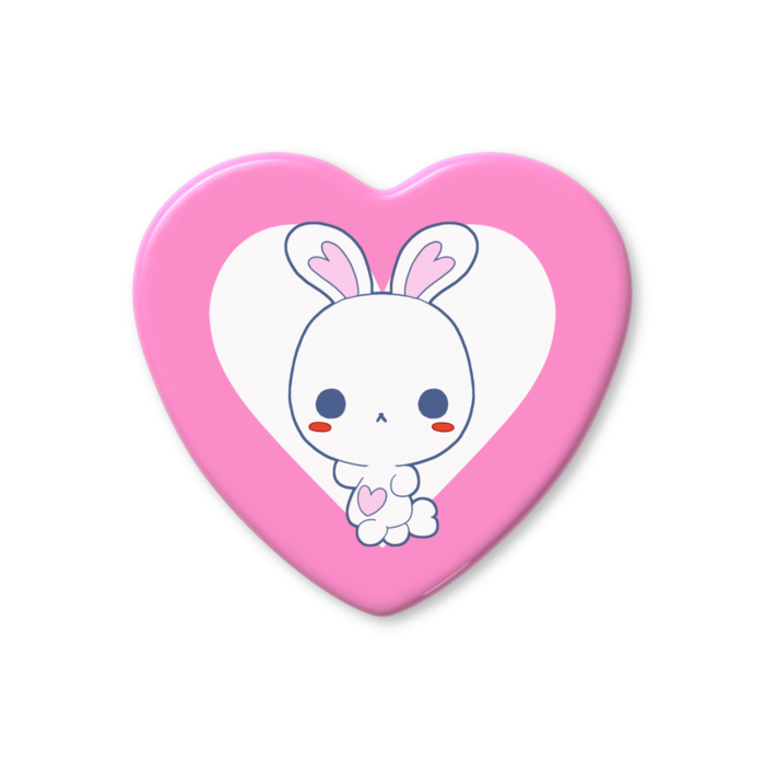 ハート缶バッジ - 57 × 52.5mm
