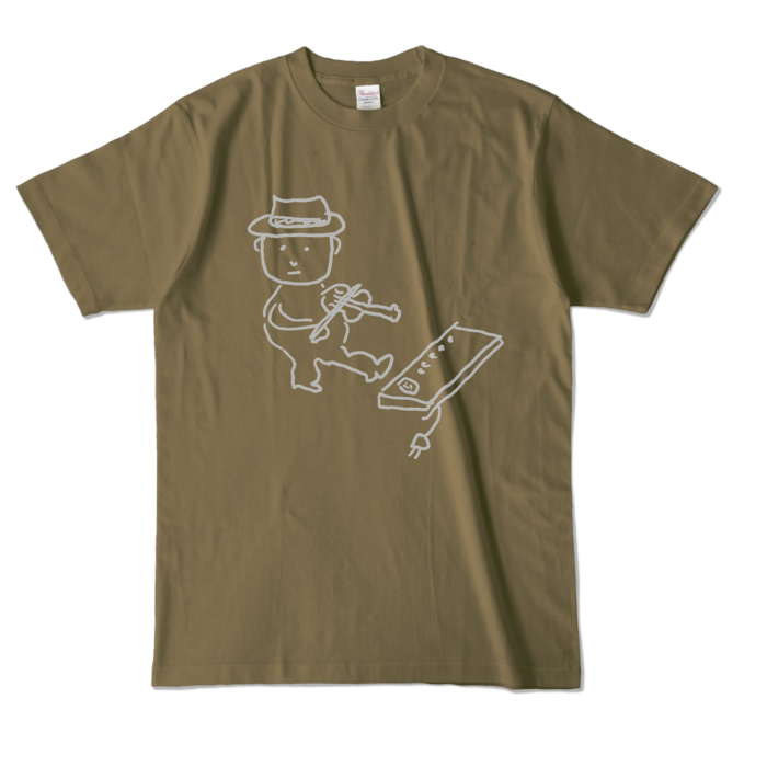 Tシャツ - L - オリーブ (濃色)-キャラ大