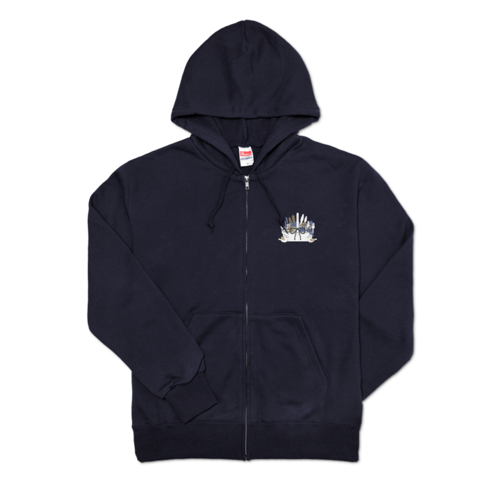 ジップパーカーA　紺色　M